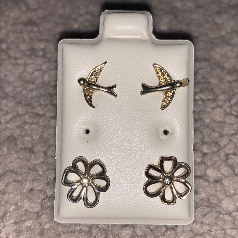 Gold Bird Studs